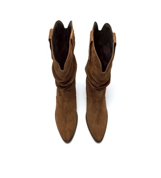 MTNG Brązowe skórzane buty Missouri