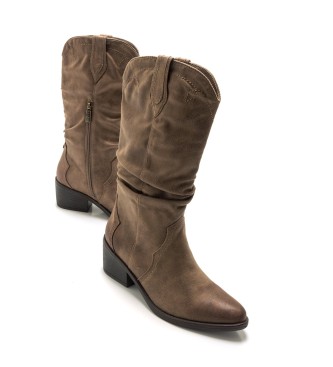 Mustang Tanubis brown boots -Height heel 6cm