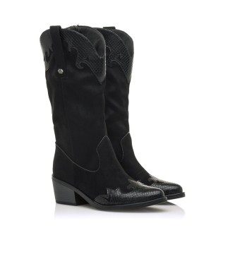 Mustang Casual TANUBIS black boots -Heel height 6cm