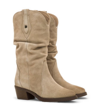 Mustang Botas de Piel Teo beige