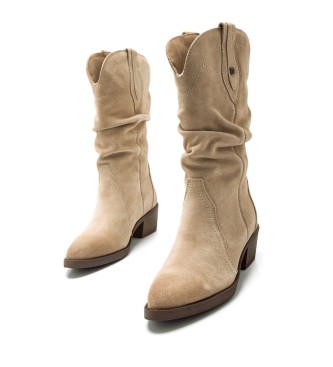 Mustang Botas de couro Bege Teo