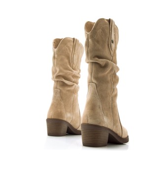 Mustang Botas de couro Bege Teo