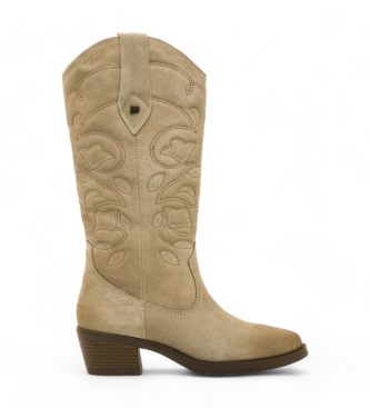 Mustang Bottes en cuir beige Teo