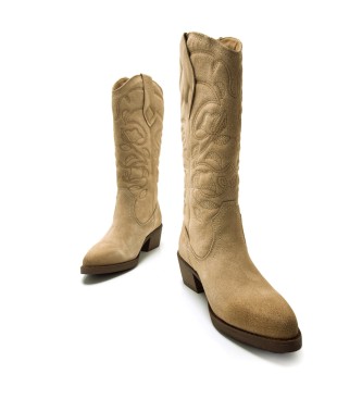 Mustang Bottes en cuir beige Teo