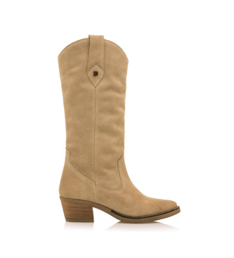 Mustang Beige Teo Leather Boots