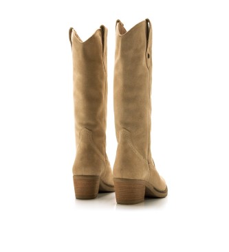 Mustang Beige Teo Leather Boots