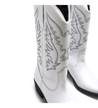 Mustang Stivali casual in pelle TEO bianco -Altezza tac n 5cm-