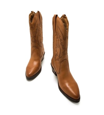 Mustang Brown Teo Leather Boots