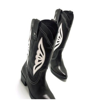 MTNG Black Teo leather boots -Heel height 5cm