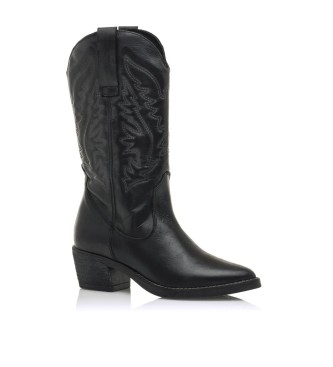 Mustang Leather boot Casual Teo Black - Heel height 5cm