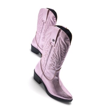 Mustang Teo Stiefel Rosa -Hhe Absatz 5cm