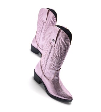 Mustang Teo Boots Pink -Hjd klack 5cm