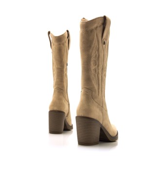 Mustang Tijuana beige boots -Heel height 8cm