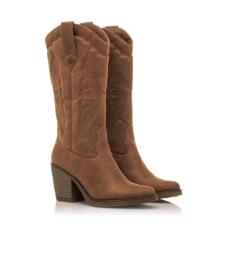 Mustang Brown Tijuana boots -Height heel 8cm