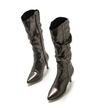 Mustang Chantal Silber Stiefel -Absatzhhe 8cm