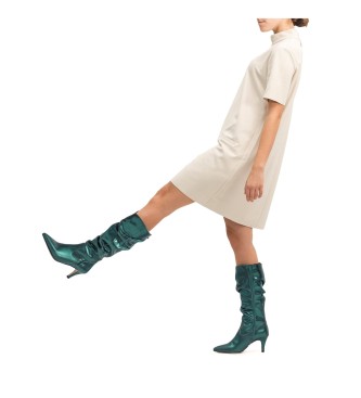 Mustang Chantal green boots -Height heel 8cm