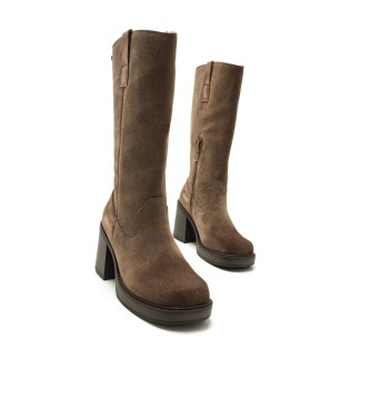 Mustang Botas de couro castanhas New Oasis