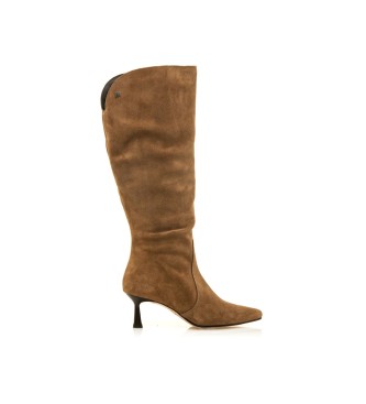 MTNG Bottes en cuir beige Ninete