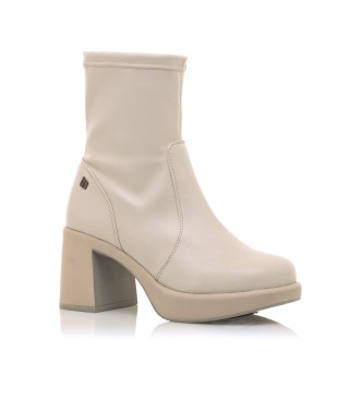 Mustang Eliana beige ankle boots -Heel height 6cm