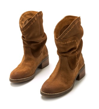 Mustang Frontier Leather Ankle Boots brown