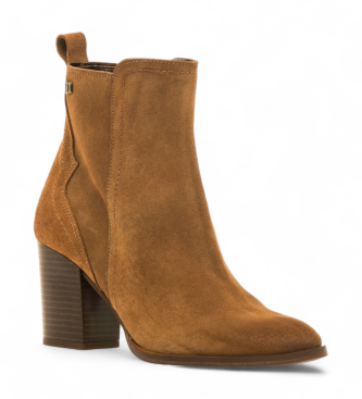 Mustang Brown Jolie Leather Ankle Boots