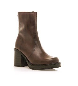 Mustang Leather ankle boots New Oasis Brown