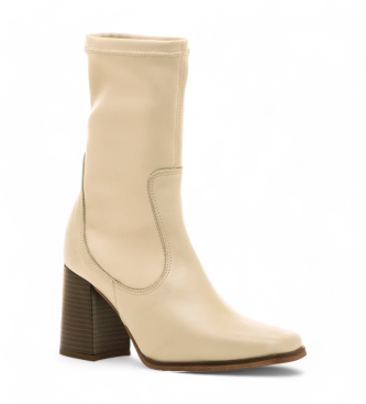 Mustang Botins em pele Beige Porto