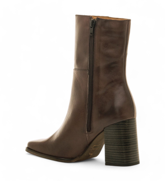 Mustang Brown Porto Leather Ankle Boots