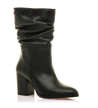 Mustang Stivaletti in pelle nera con rosa