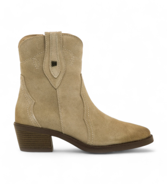 Mustang Botas de couro Bege Teo