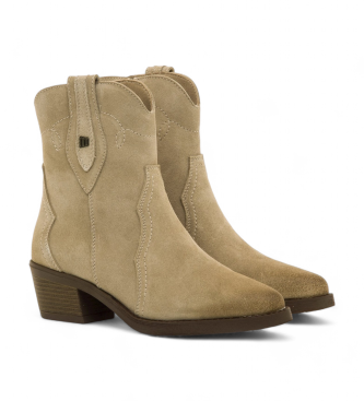 Mustang Botines de Piel Teo beige