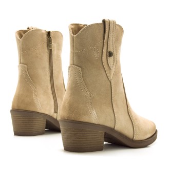 Mustang Beige Teo Lederstiefeletten