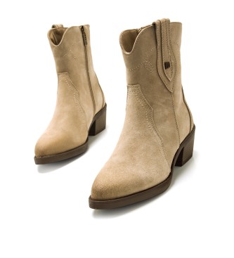 Mustang Bottines en cuir beige Teo