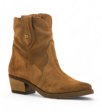 Mustang Brown Teo Leather Ankle Boots