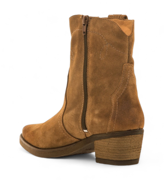 Mustang Brown Teo Leather Ankle Boots