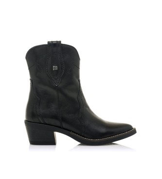 Mustang Teo leather ankle boots black -Heel height 5cm