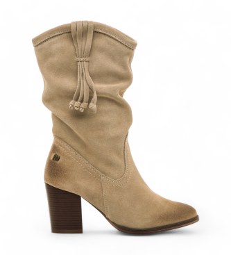 Mustang Bottes en cuir beige Jolie