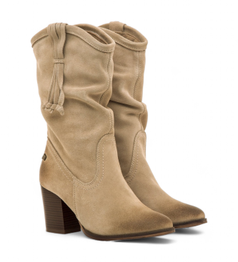 Mustang Jolie beige Lederstiefel