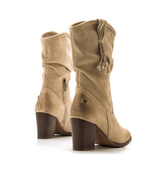 Mustang Bottes en cuir beige Jolie