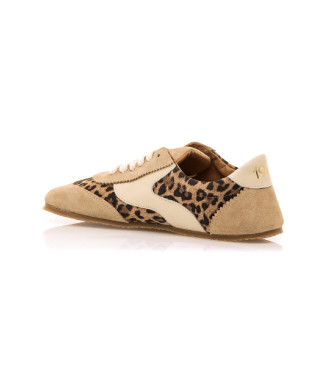 MTNG Free Mia beige leather trainers
