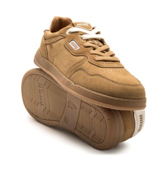 MTNG Free Miami beige leather trainers