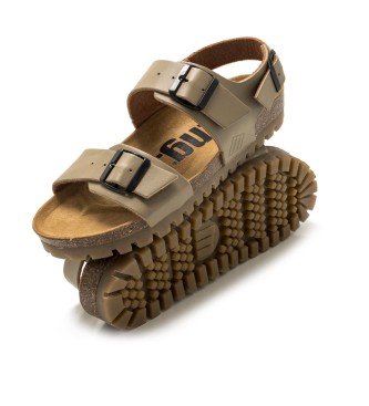 Mustang Adam Brown Leather Sandals