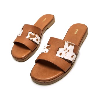 MTNG Bruine Alysa Leren Sandalen