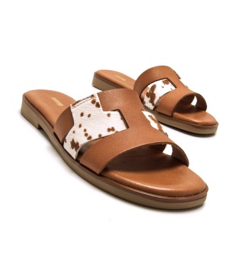 MTNG Bruine Alysa Leren Sandalen