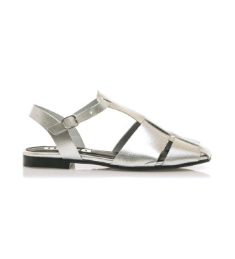 Mustang Silver Camille Leather Sandals