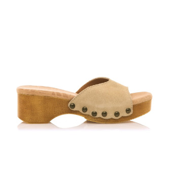 Mustang Beige Elois Leather Sandals