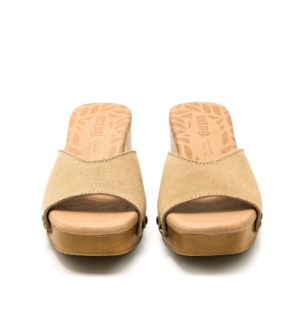 Mustang Beige Elois Leather Sandals