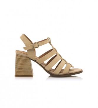 Mustang Casual FLEUR beige leather sandals