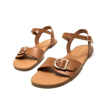 Mustang Sandales en cuir Free Cleo de couleur marron