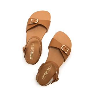 Mustang Sandales en cuir Free Cleo de couleur marron